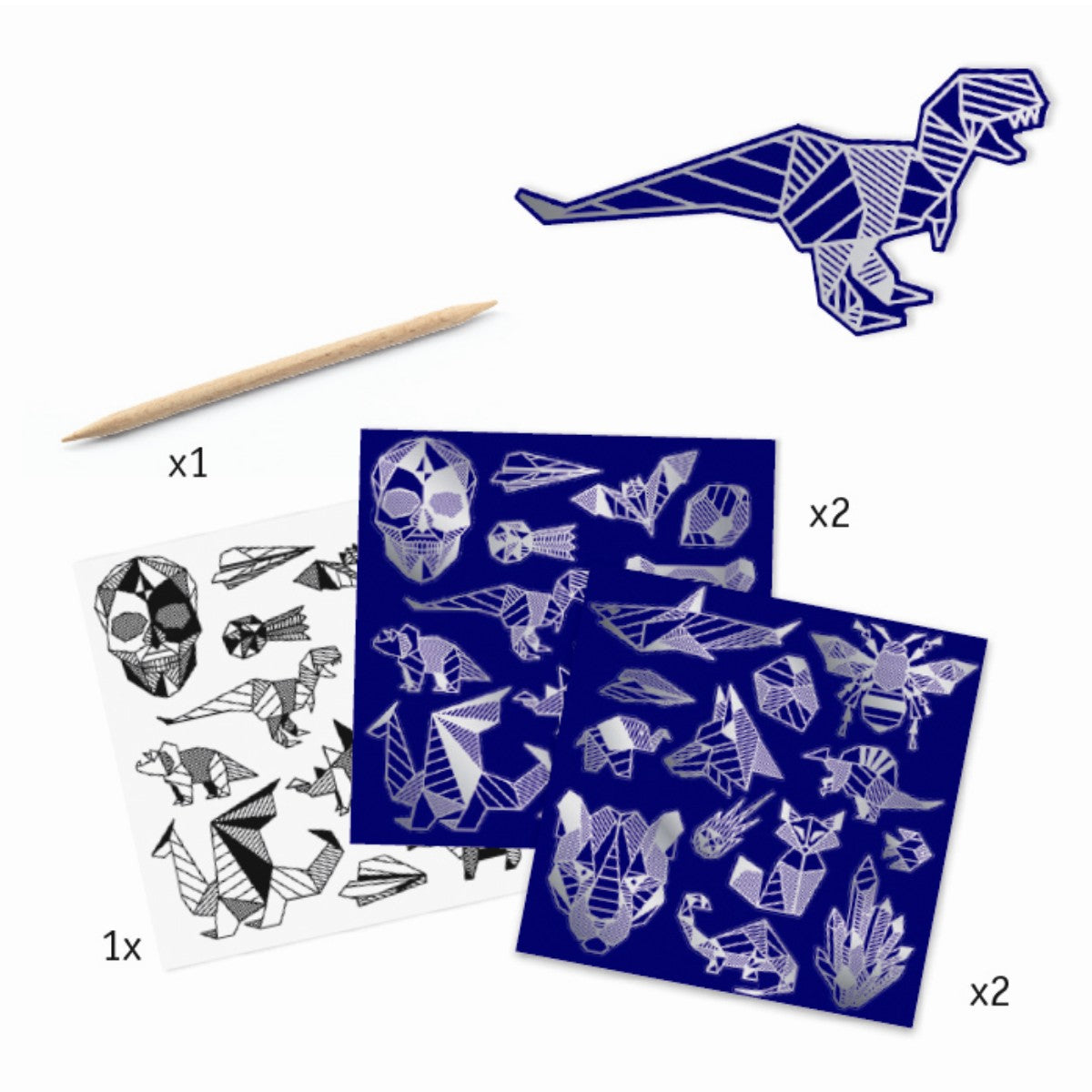 Kreativ pakke, scratchkort-stickers blå diamant