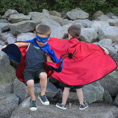 Udklædning, vendbar kappe Superman & Spiderman