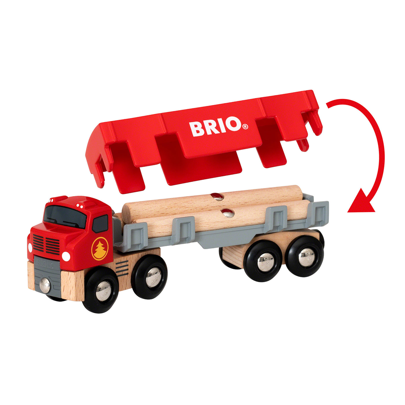 BRIO togbane, lastbil med tømmer