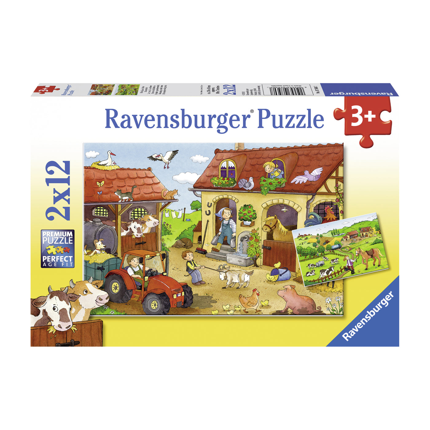 Ravensburger puslespil, 2x12 brikker Bondegård