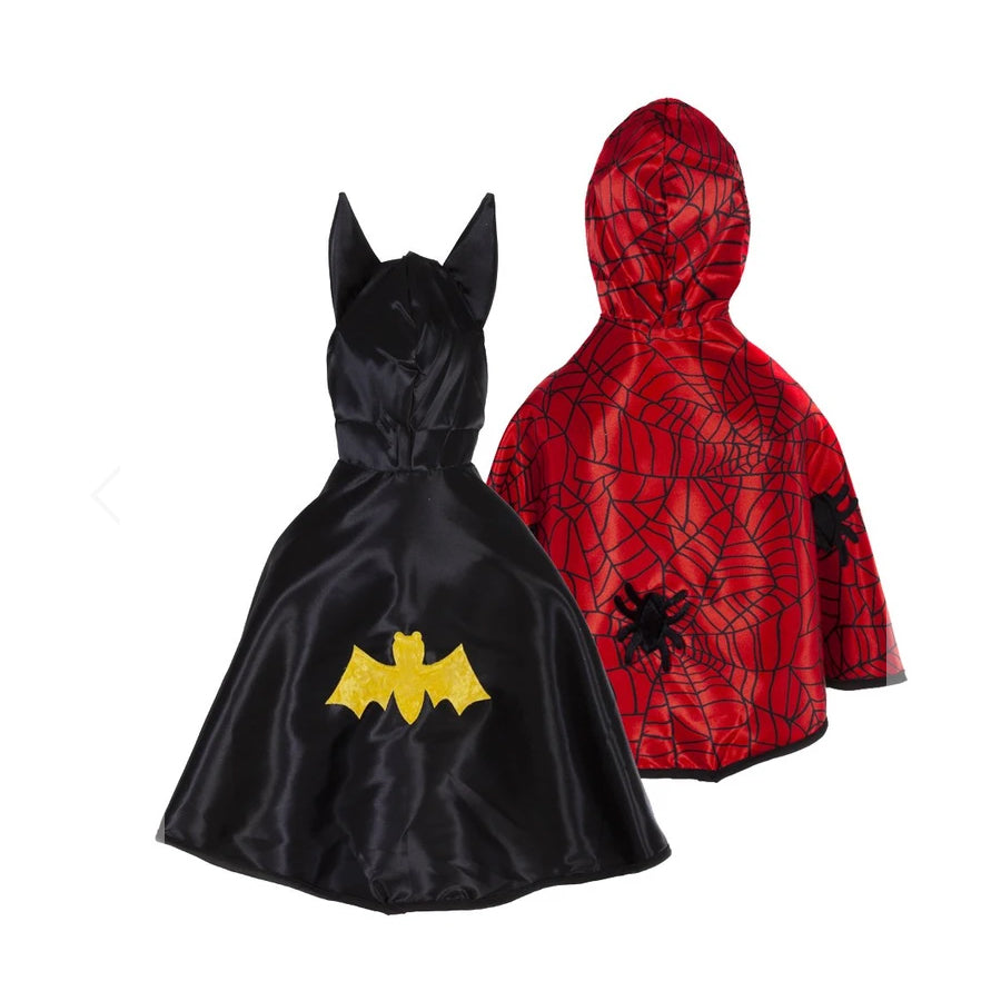 Udklædning baby vendbar kappe, batman/spiderman