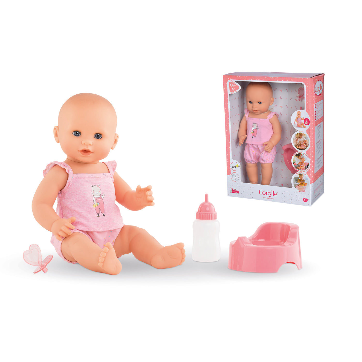 Corolle babydukke med potte, lys pige Emma, 36 cm