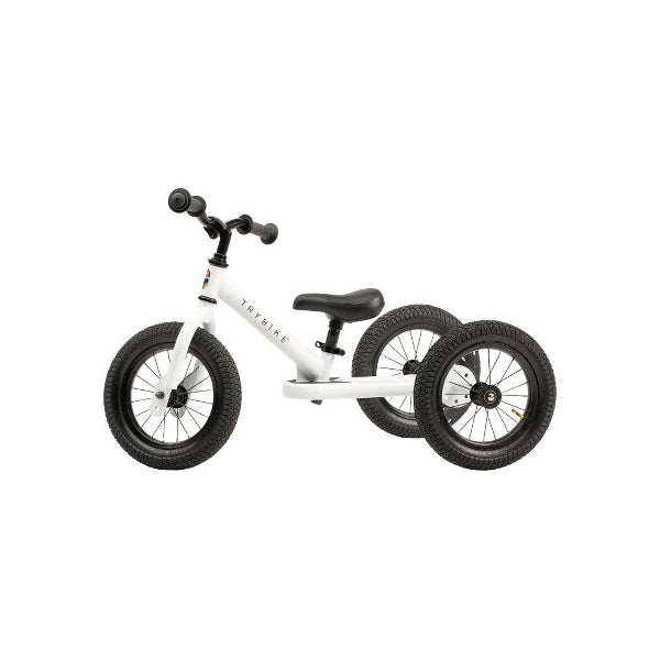 Trybike balancecykel, trehjulet + tohjulet, hvid