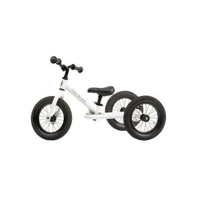 Trybike balancecykel, trehjulet + tohjulet, hvid
