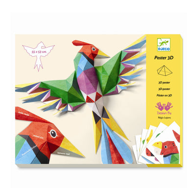 Djeco, Kreativ pakke, 3D plakat papegøje