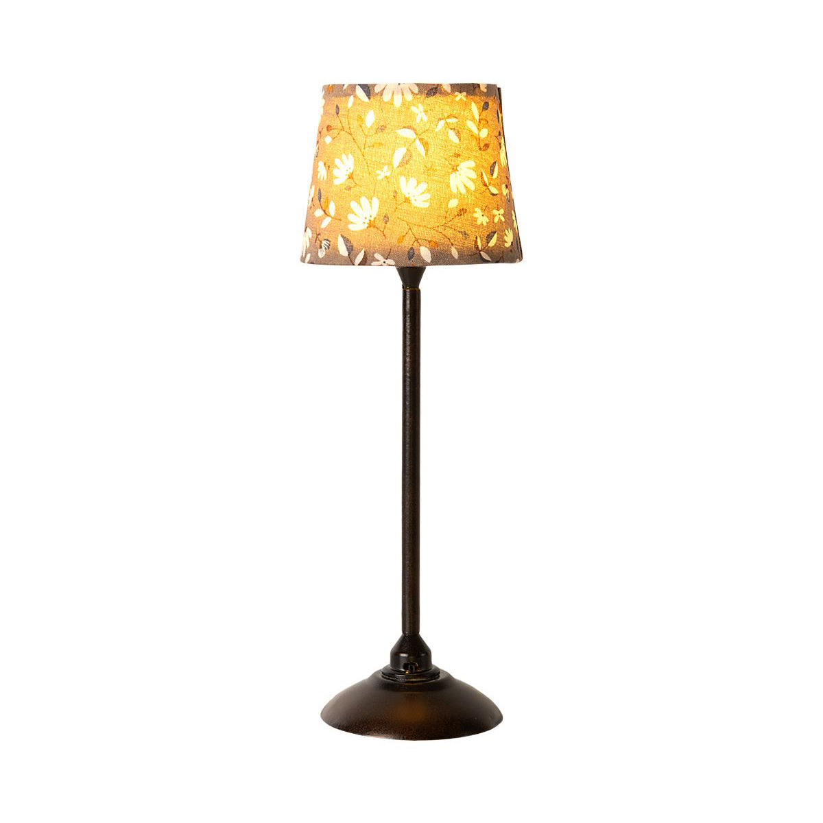 Lampe med lys, grå