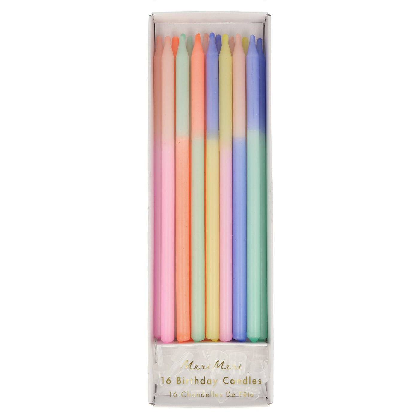 Meri Meri lys, multi colour block candle
