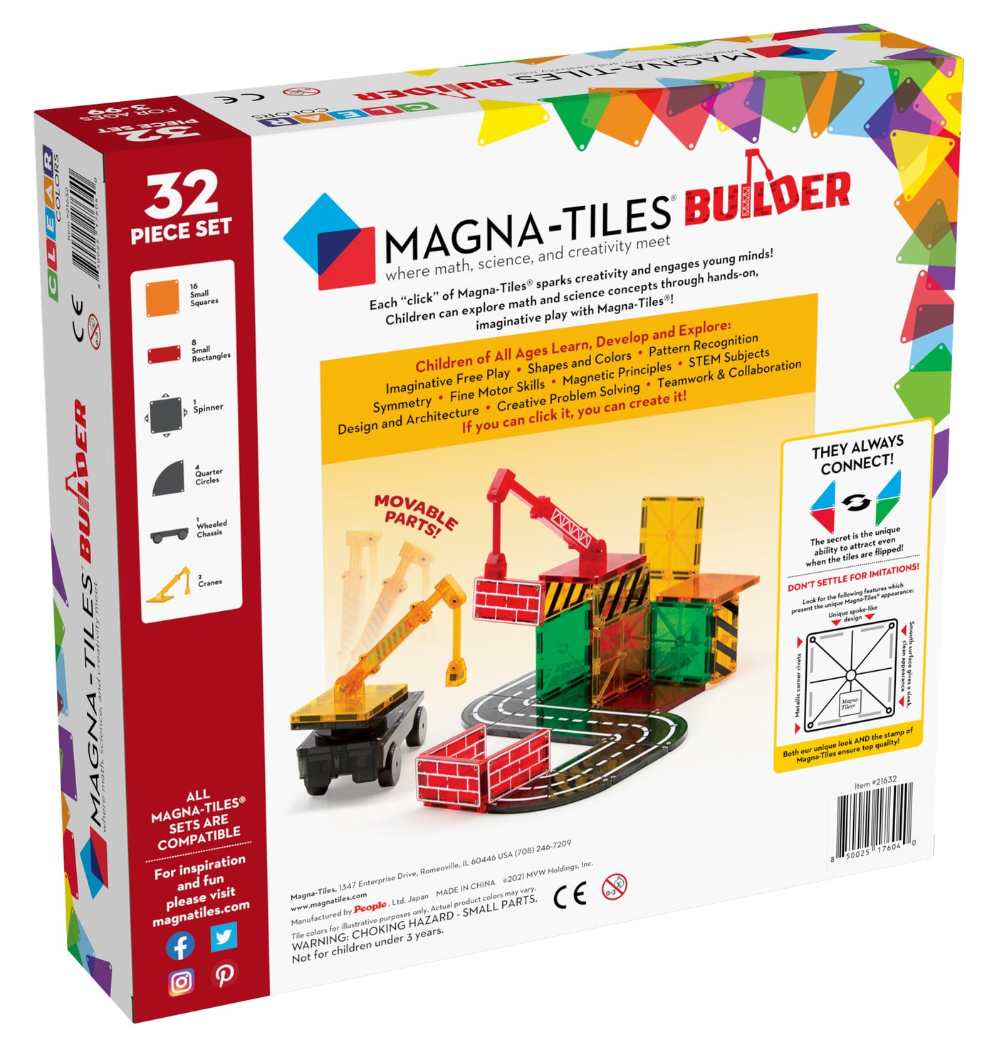 Magna-Tiles, builder, 32 stå
