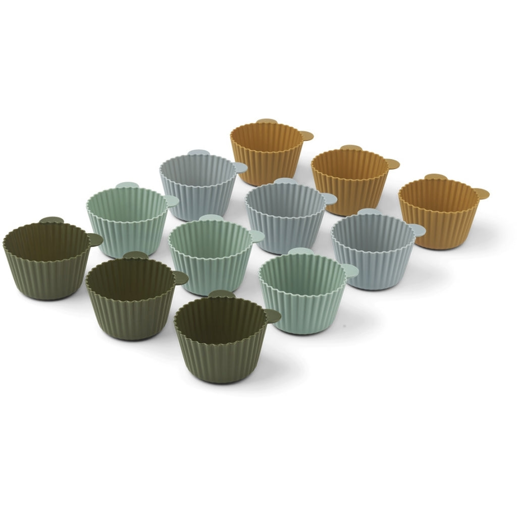 Liewood cup cake forme, 12 stk, green multi mix
