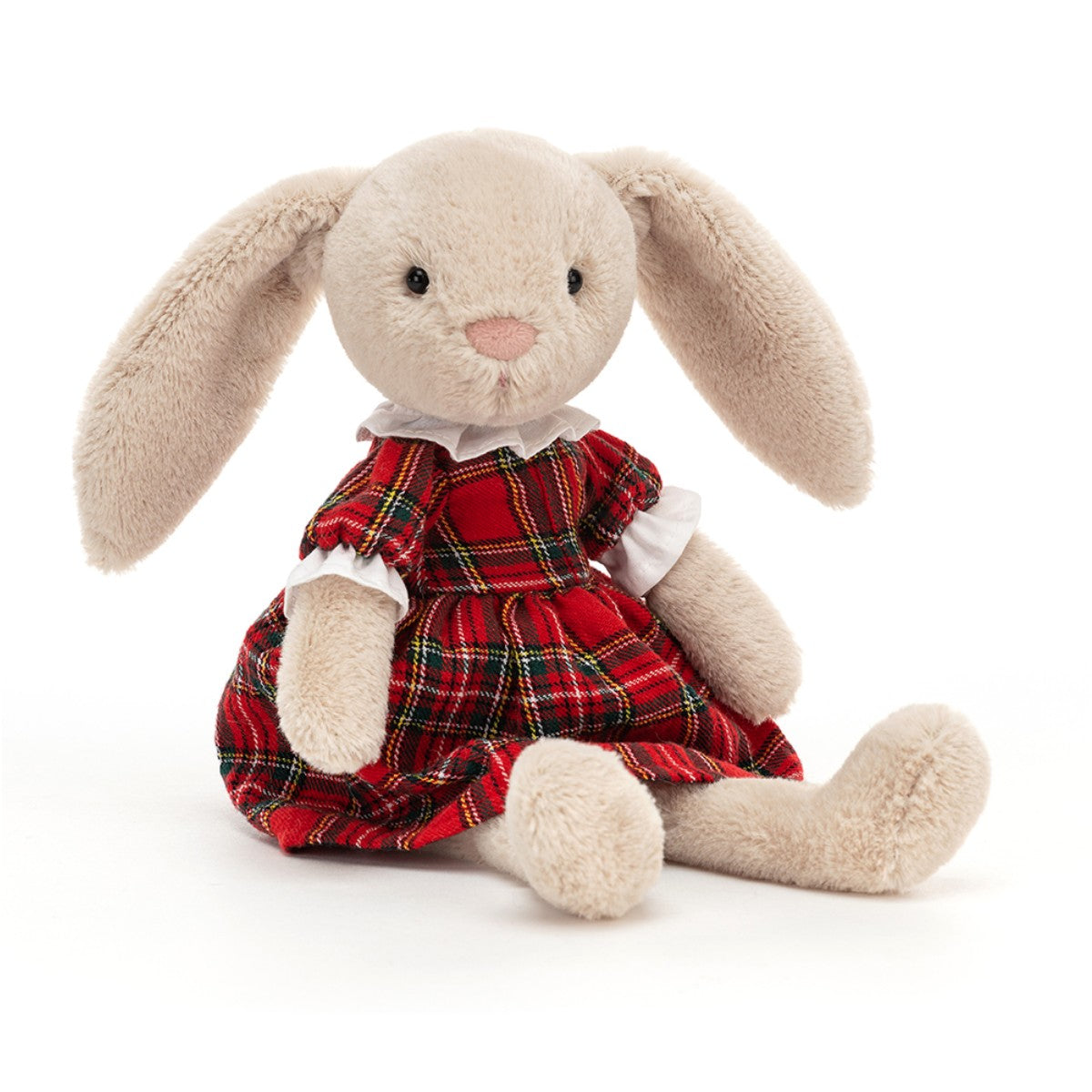 Jellycat, Lottie kanin med skotsternet kjole, 17 cm