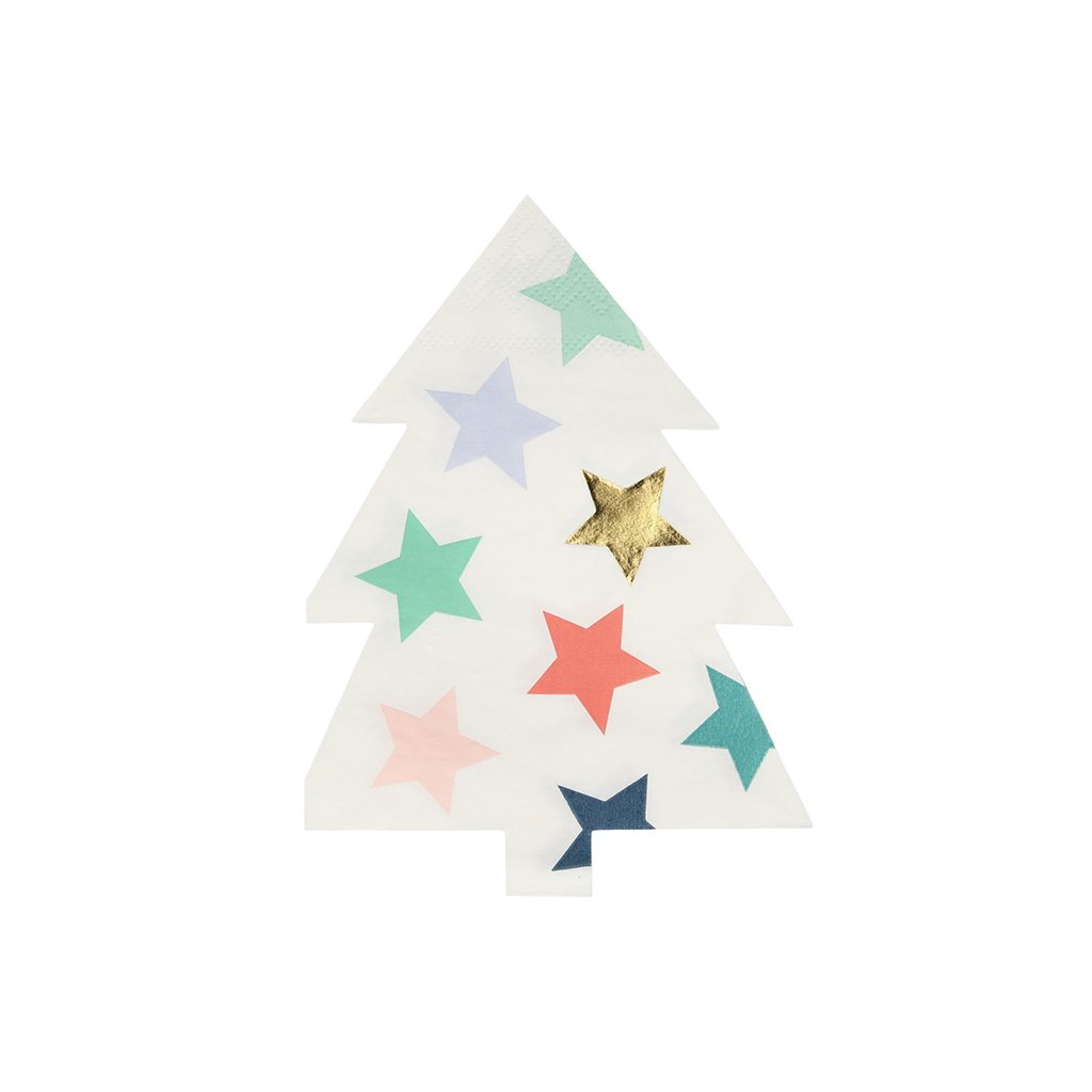 Meri Meri servietter, juletræ stjerner