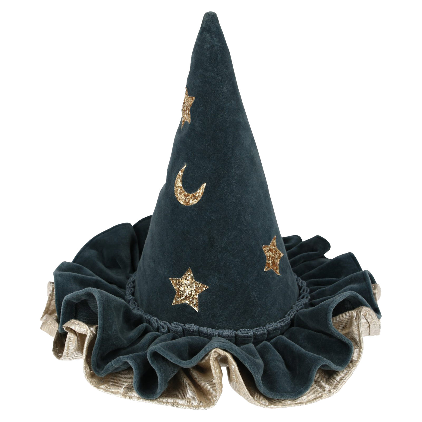 Velourhat, blå med stjerner