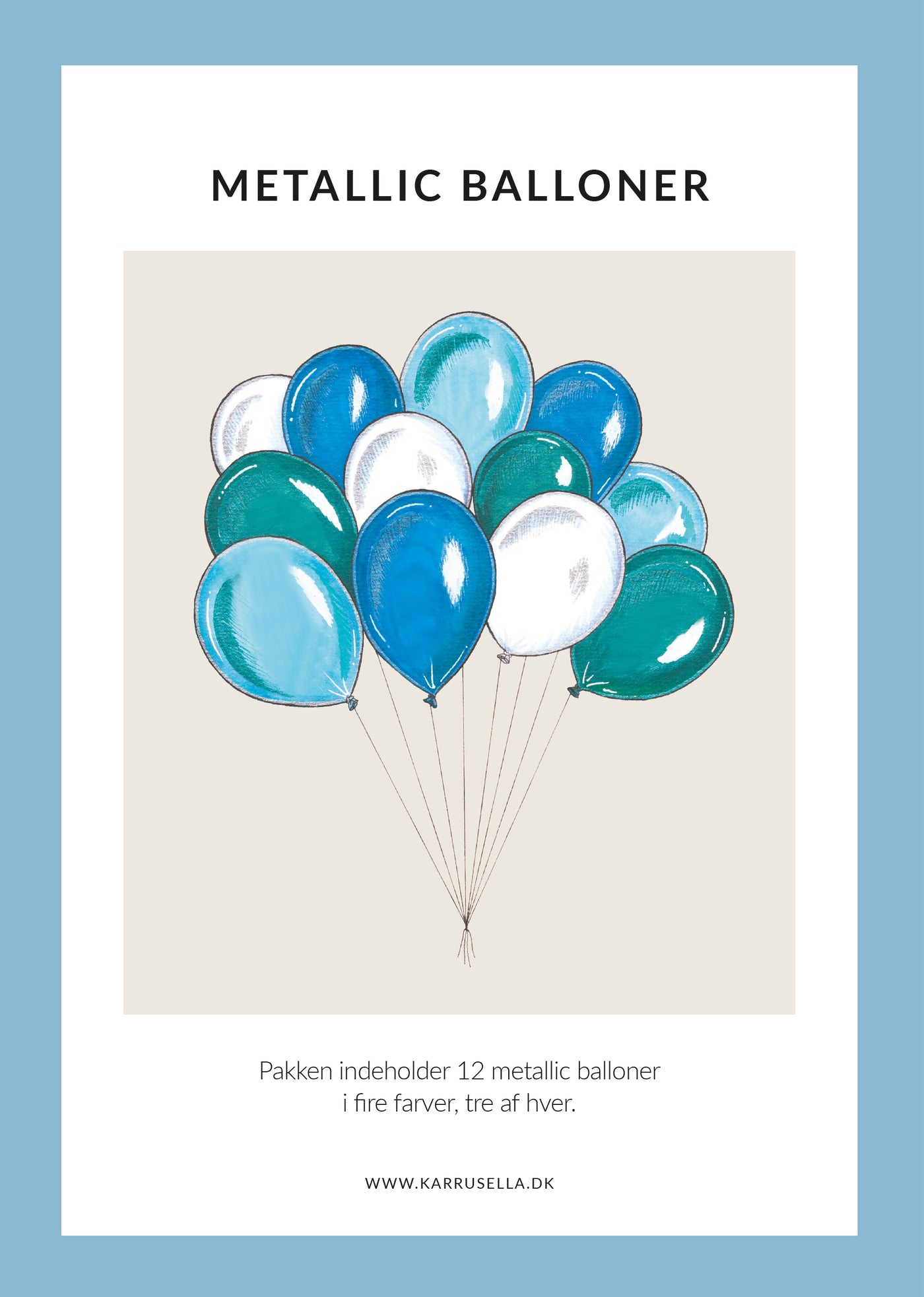 Karrusella Balloner, blå nuancer