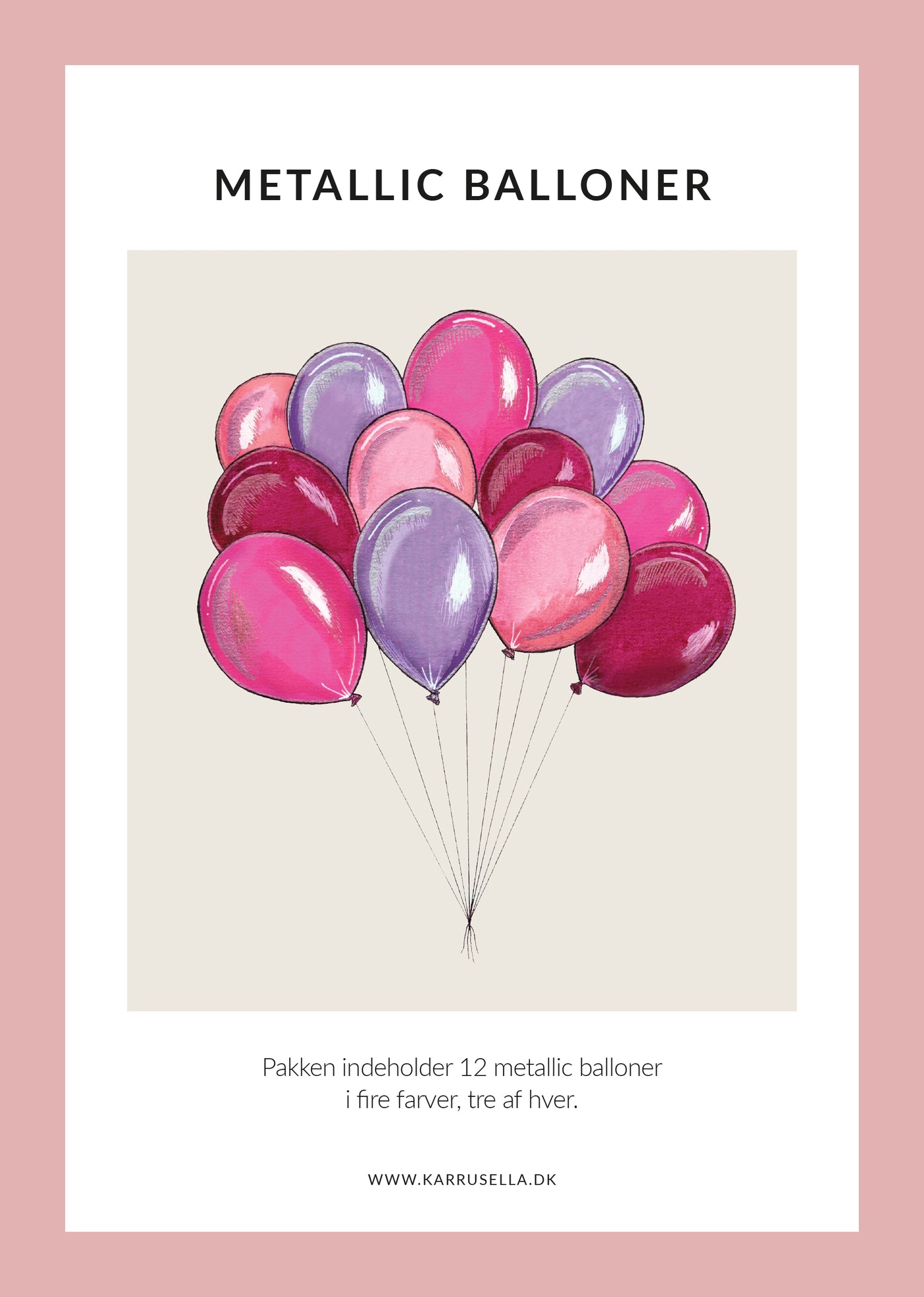 Karrusella Balloner, lyserøde nuancer