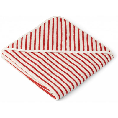 Liewood håndklæde, stribet apple red/creme