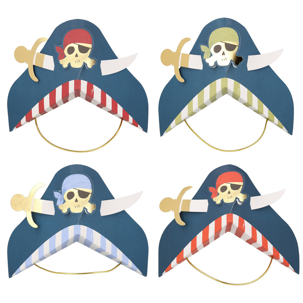 Meri Meri party hats, blå pirat