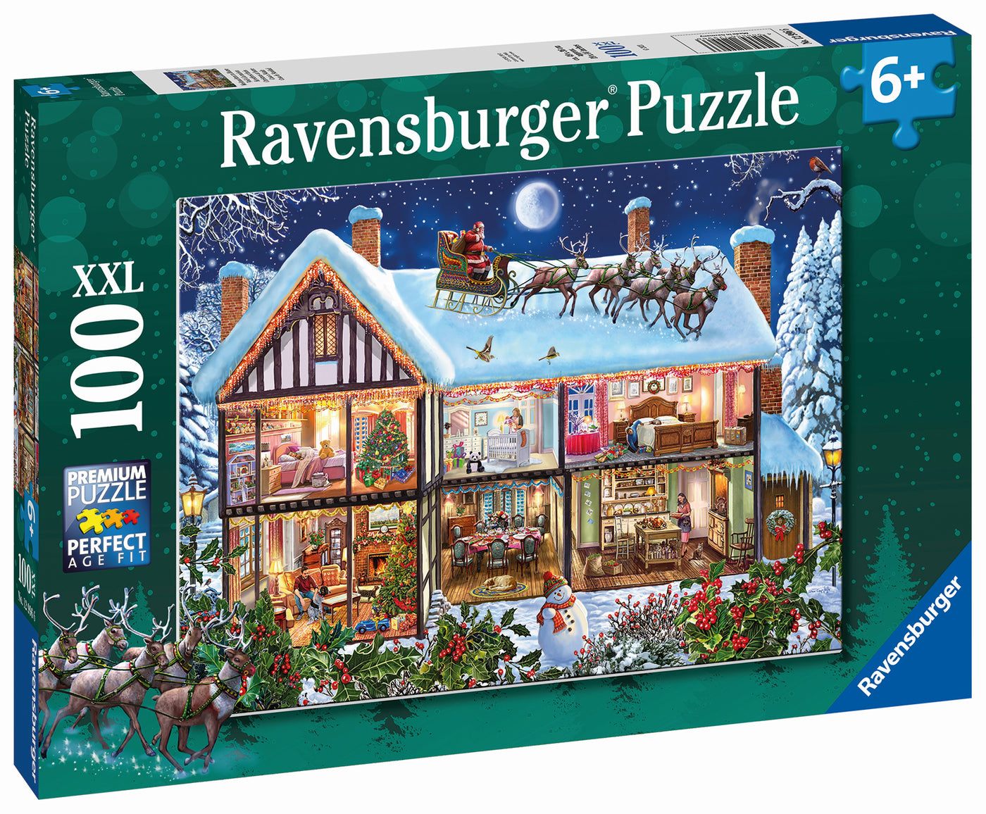 Ravensburger puslespil, 100 XXL brikker Julehus