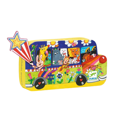 Djeco Silhuetpuslespil, Regnbuebus 16 brikker