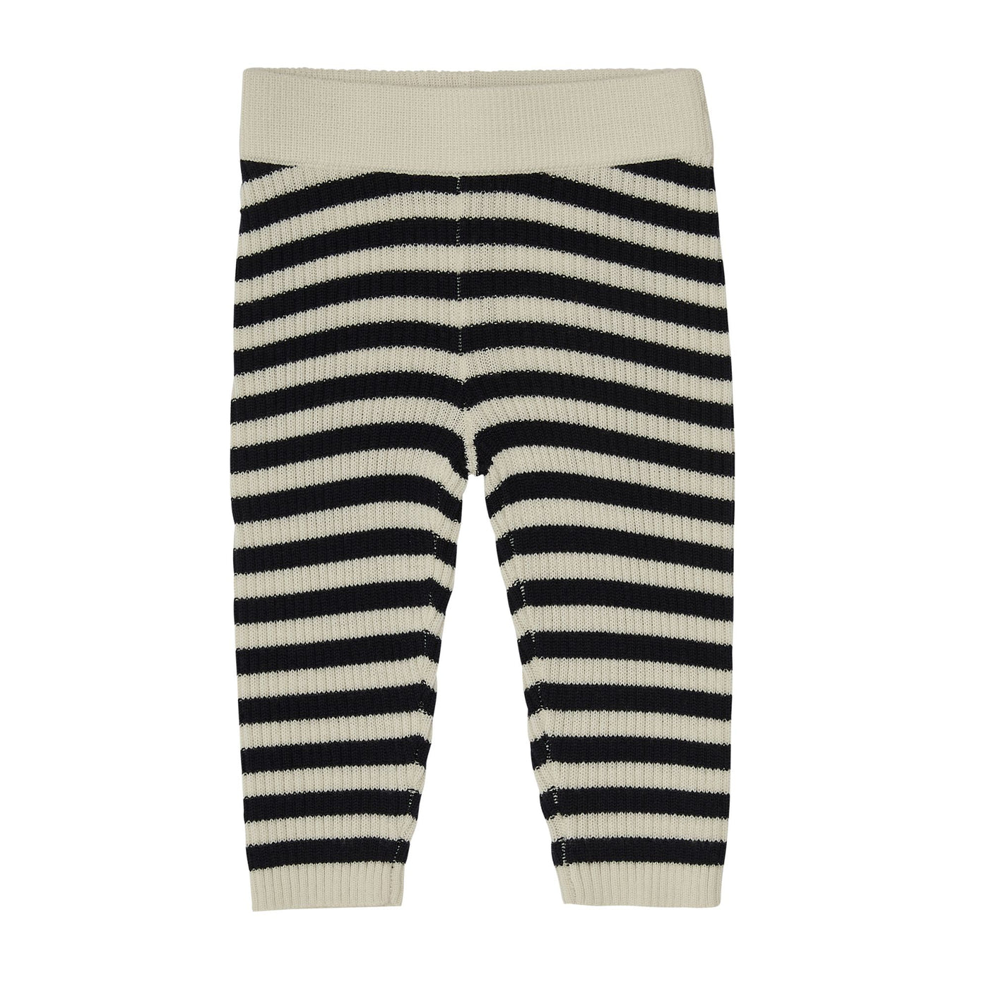 FUB babyleggings i uld, ecru/dark navy stribet aw22