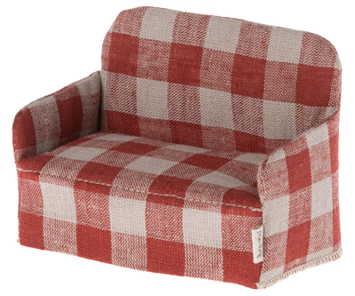 Sofa, rød tern