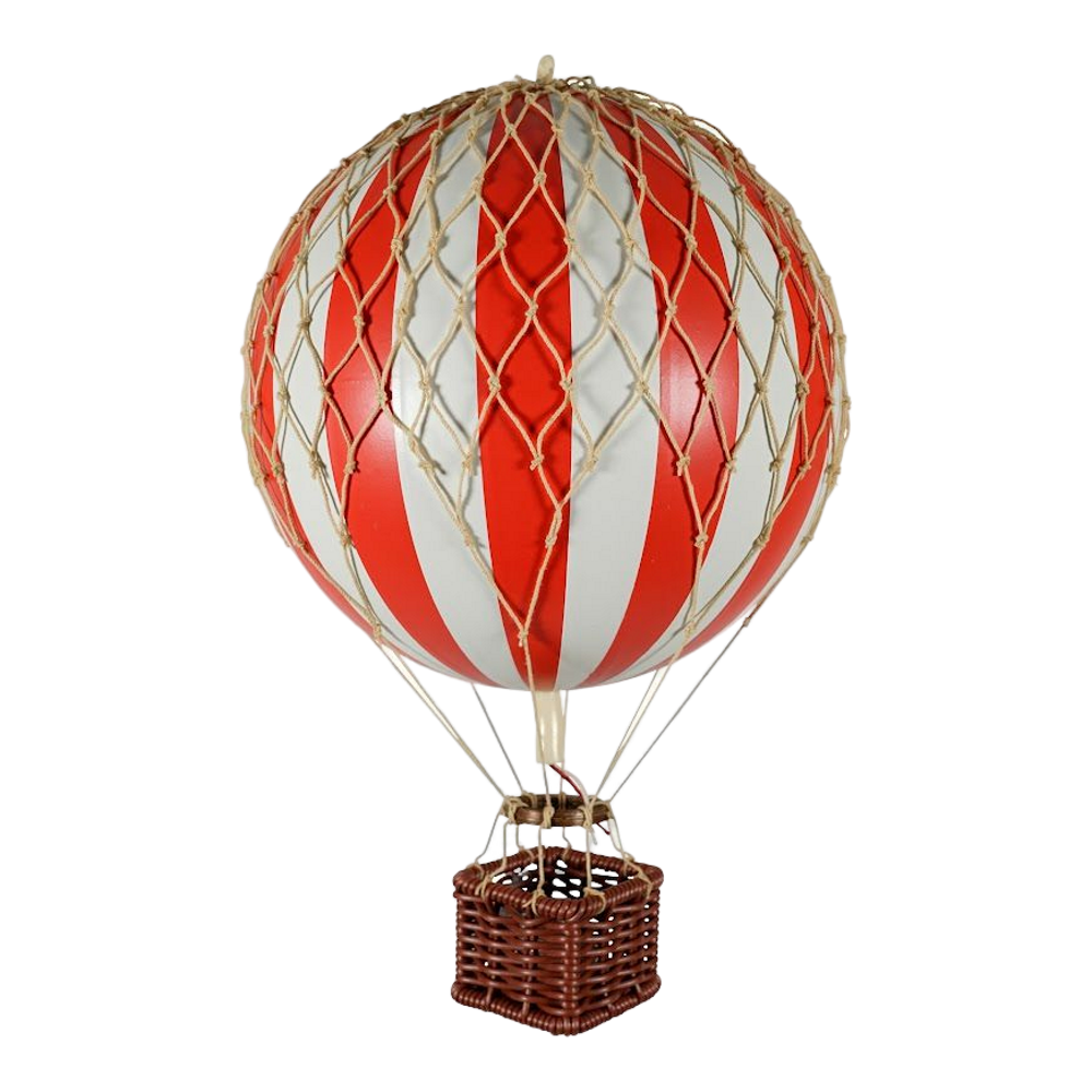 Luftballon, rød / hvid, 18 cm