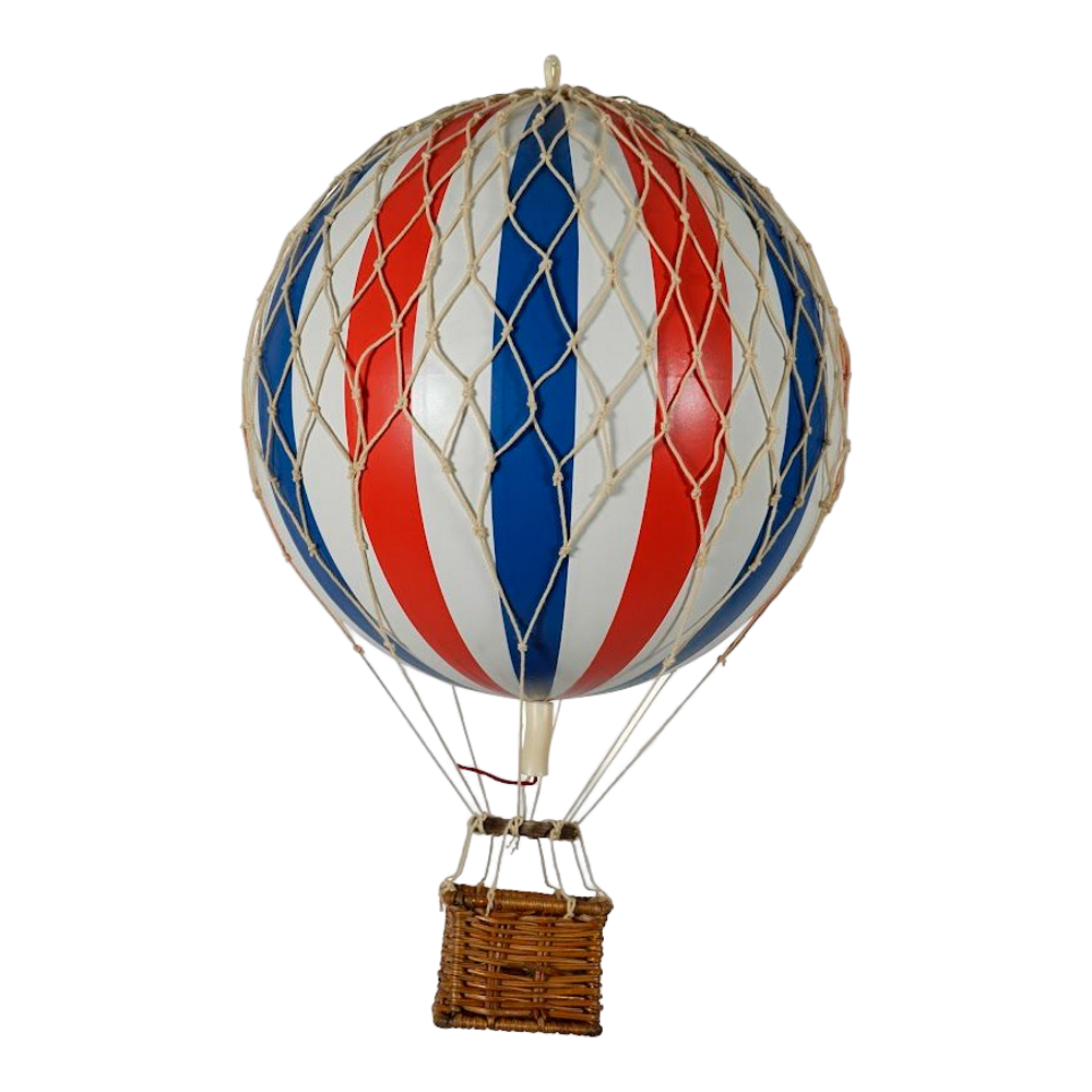 Luftballon, rød / hvid / blå, 18 cm