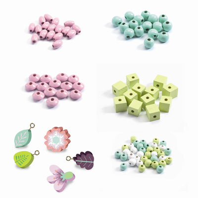Djeco perlesæt, træperler, Blomster