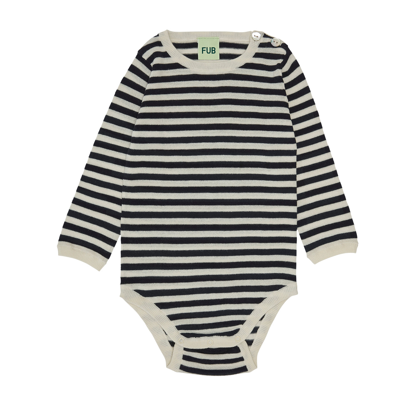Body med lange ærmer, ecru/dark navy SS23